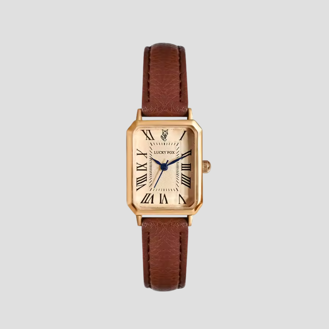 Women's Square Watch with Leather Strap - Classic Elegance and Everyday Charm