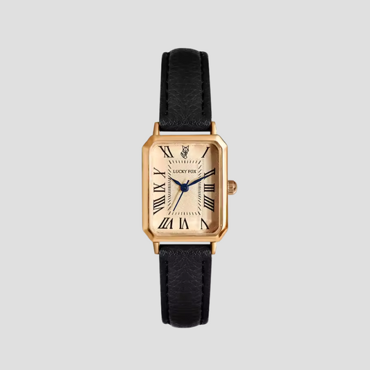 Women's Square Watch with Leather Strap - Classic Elegance and Everyday Charm