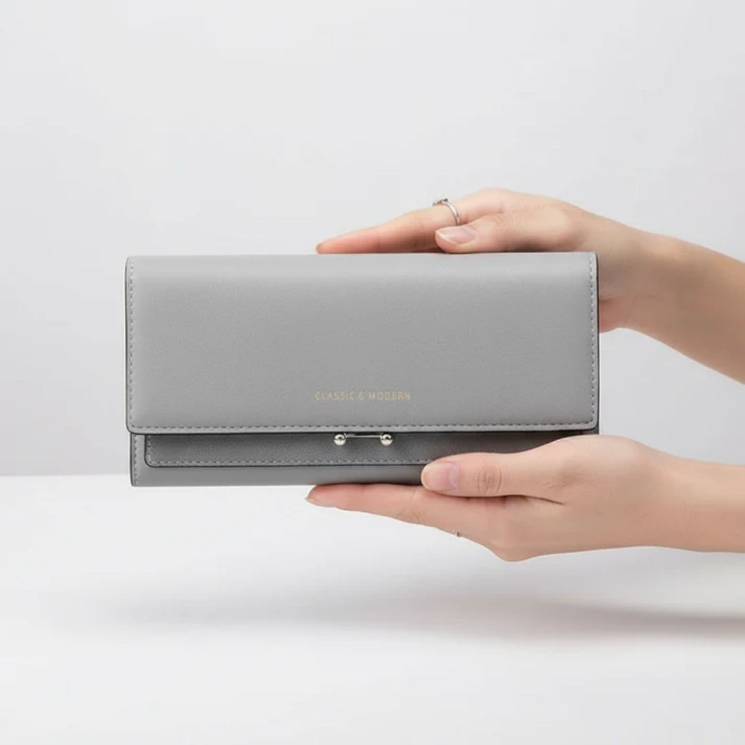 Women's Wallet - Spacious Design with Phone Compartment and Elegant Details