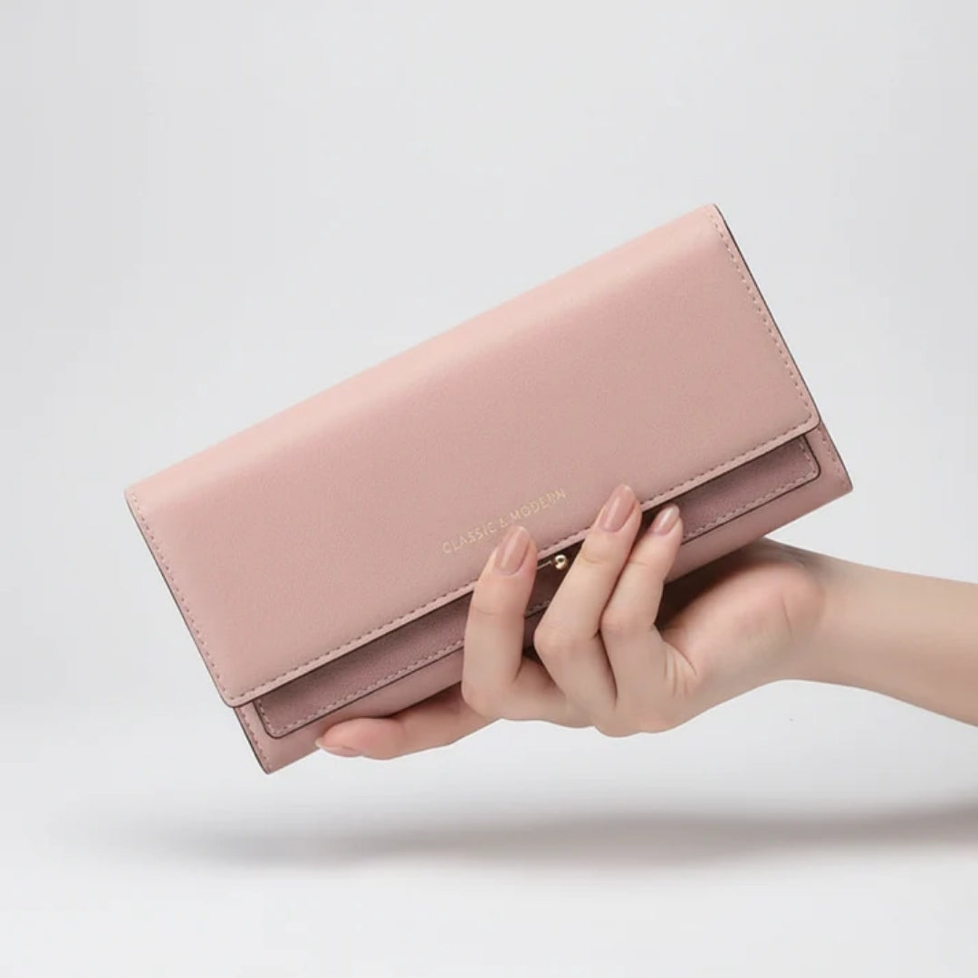 Women's Wallet - Spacious Design with Phone Compartment and Elegant Details