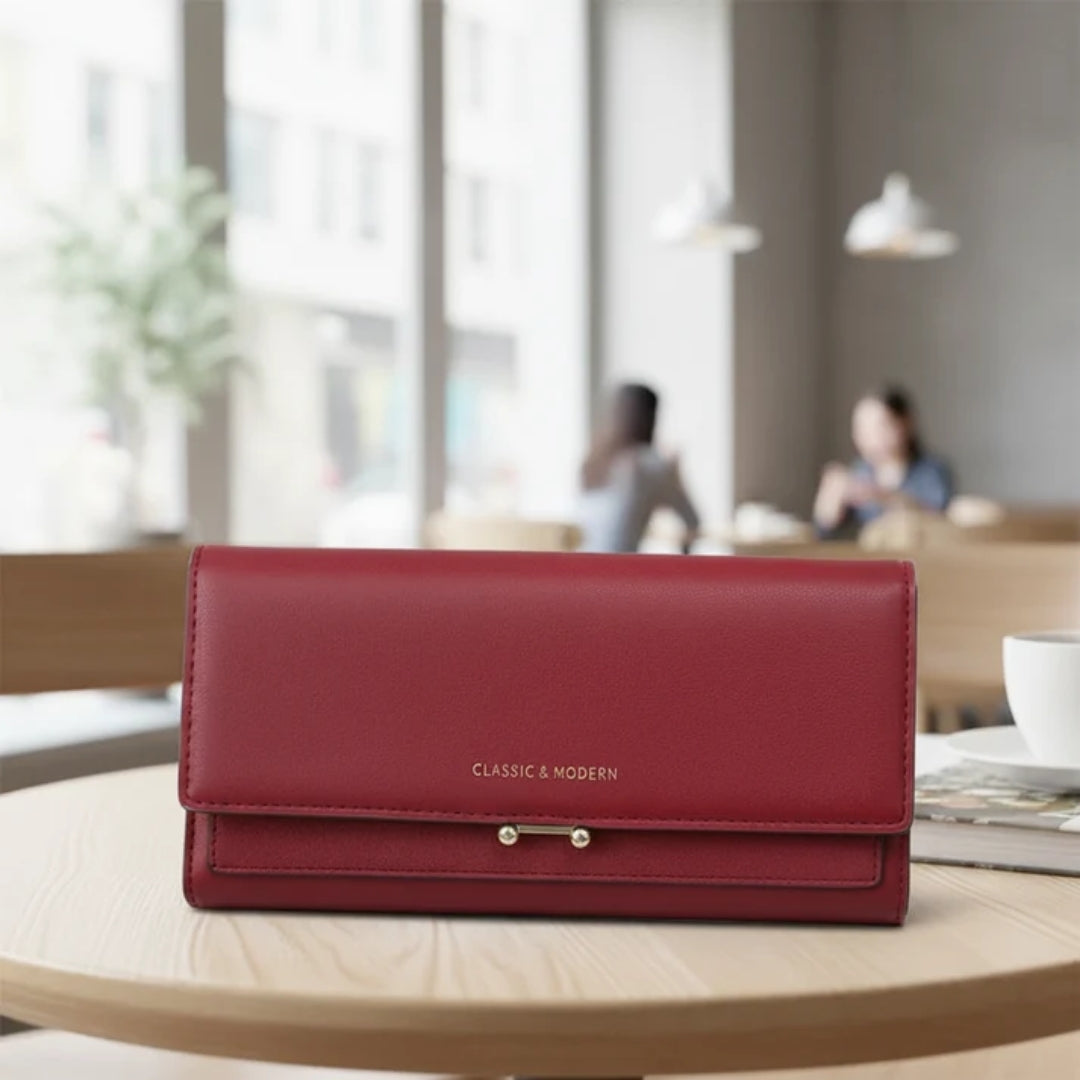 Women's Wallet - Spacious Design with Phone Compartment and Elegant Details