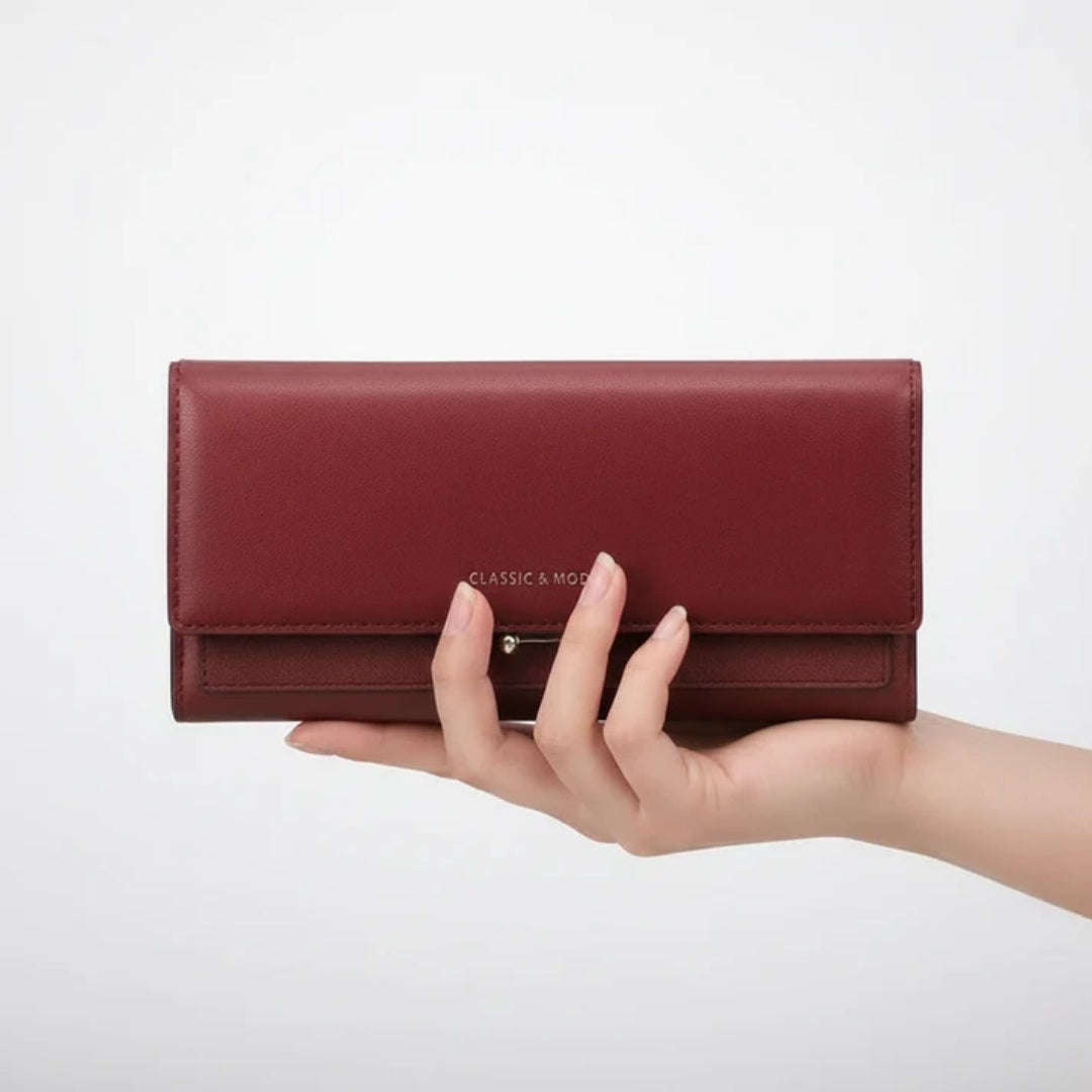 Women's Wallet - Spacious Design with Phone Compartment and Elegant Details