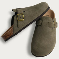 Women's Buckle Detail Cork Sole Clogs