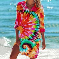 Women's Button Down Shirt Mini Dress
