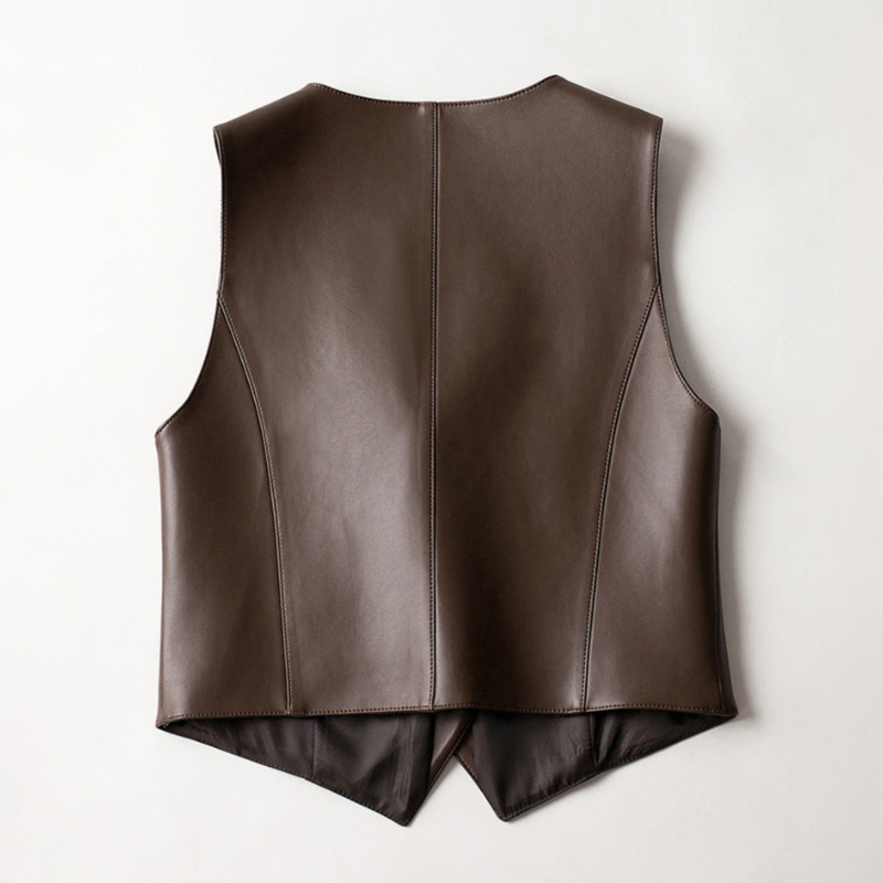 Image of Women's Button-Front Sleeveless Vest Jacket