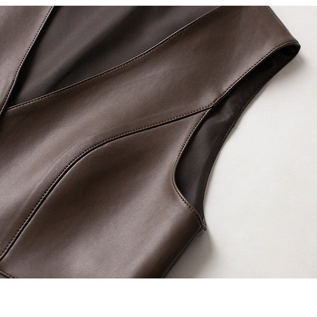 Image of Women's Button-Front Sleeveless Vest Jacket