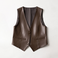 Women's Button-Front Sleeveless Vest Jacket