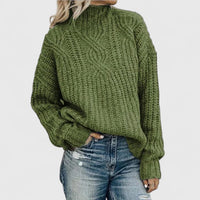 Women's Cable Knit Mock Neck Sweater