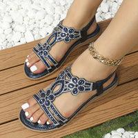 Women's Embellished T-Strap Flat Sandals