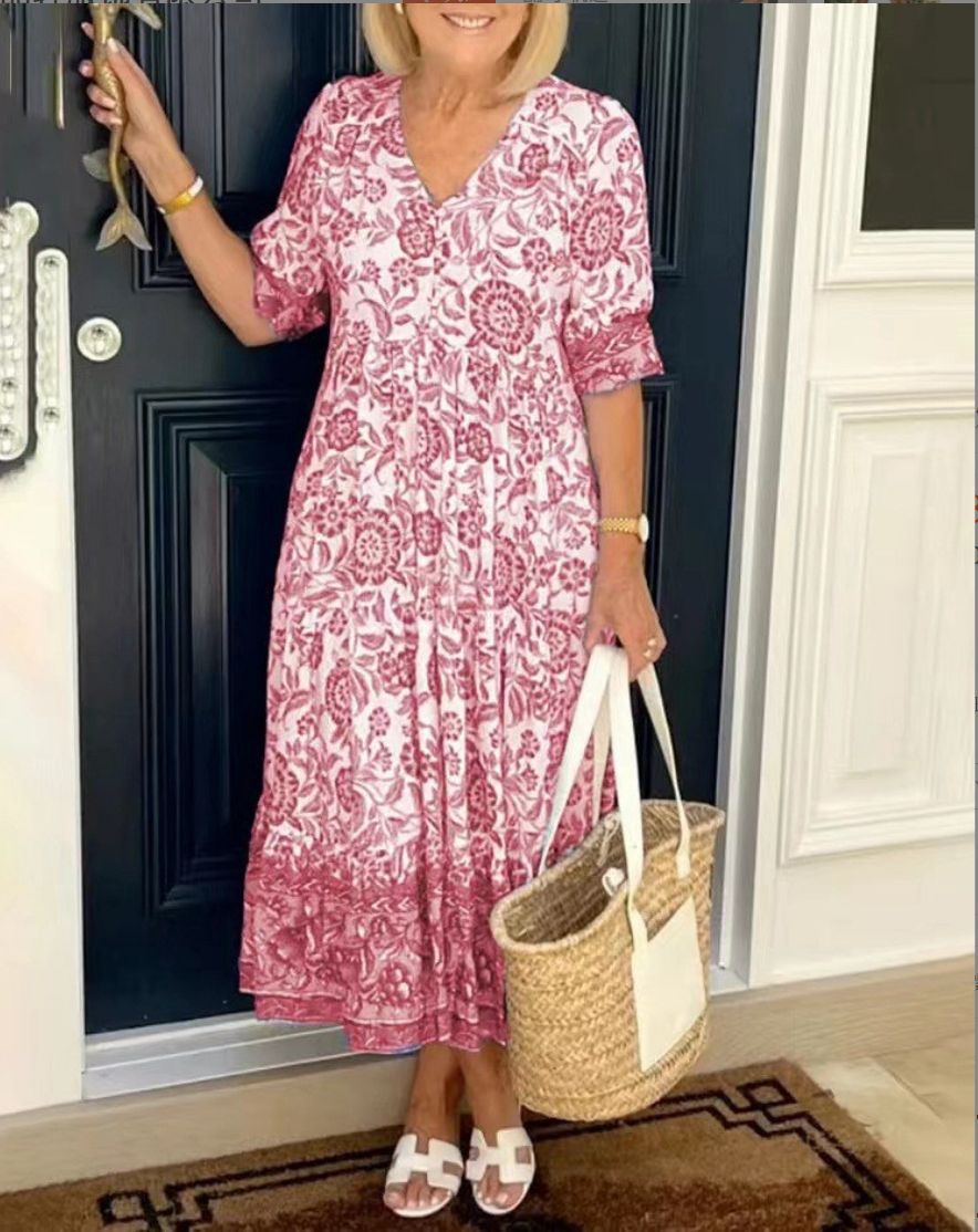 Image of Women's Floral A-Line Midi Dress
