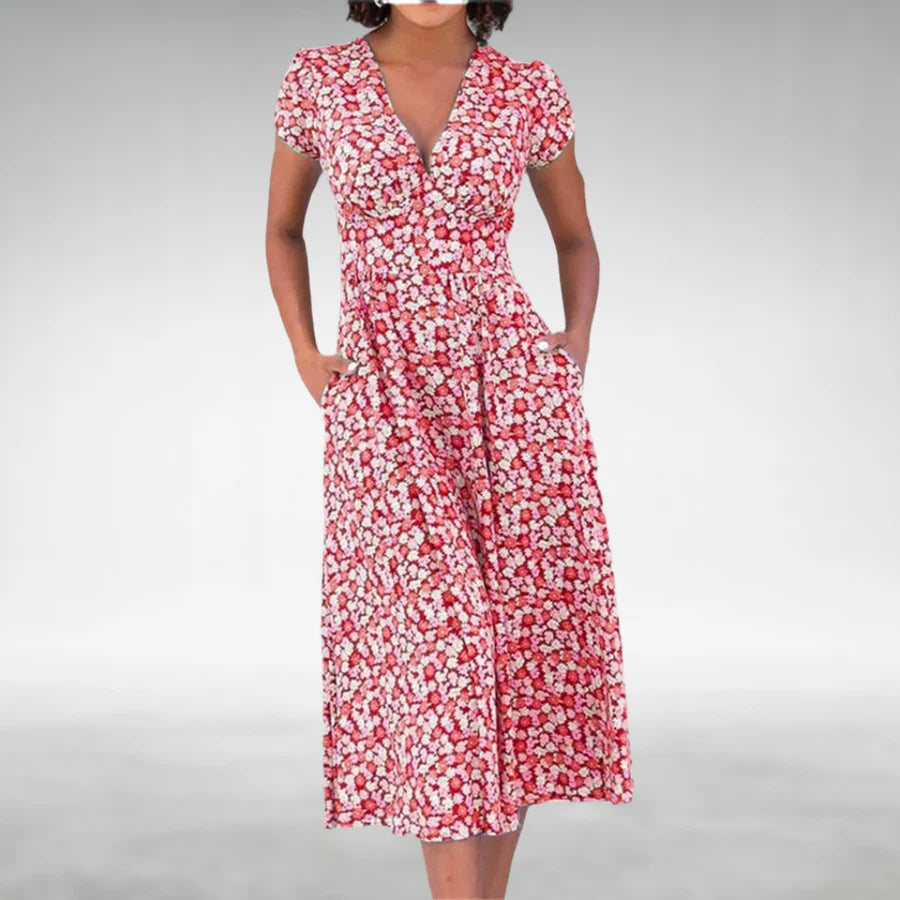 Image of Women's Floral Fit and Flare Midi Dress