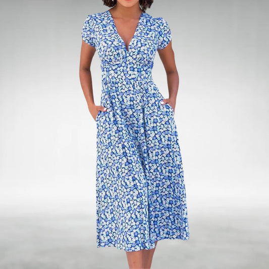 Image of Women's Floral Fit and Flare Midi Dress