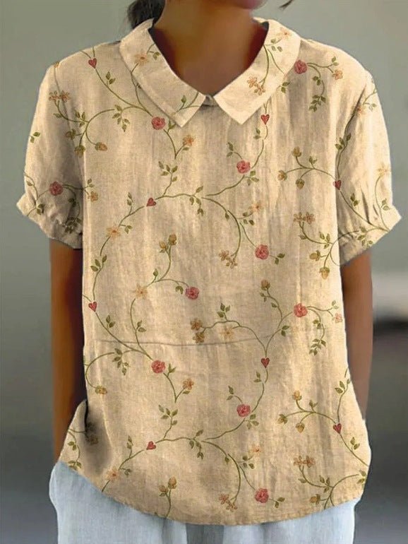 Image of Women's Floral Print Collared Blouse