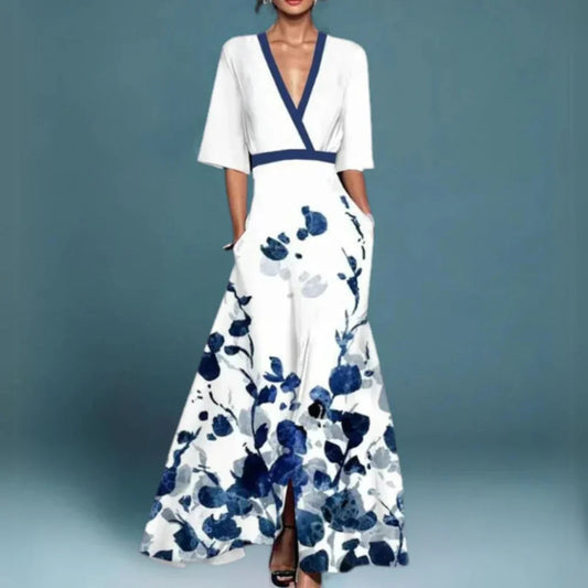 Image of Women's Floral V-Neck Maxi Dress