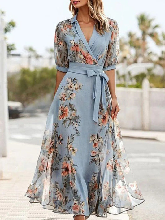 Image of Women's Floral Wrap Maxi Dress