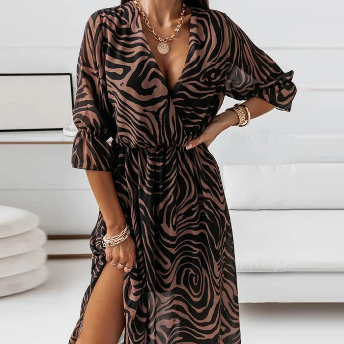 Image of Women's Floral Wrap Midi Dress