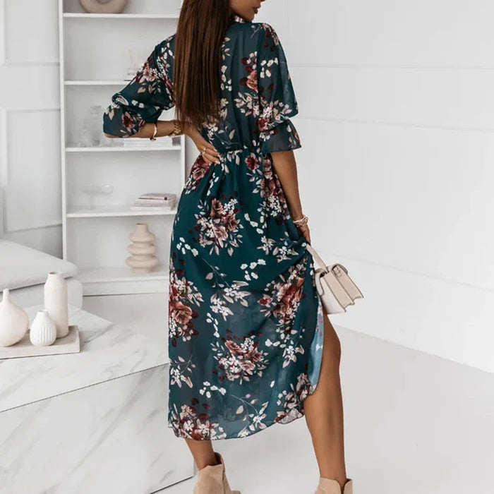 Image of Women's Floral Wrap Midi Dress