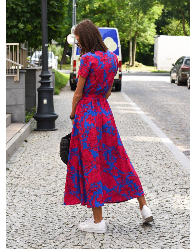 Image of Women's Floral Wrap Midi Dress