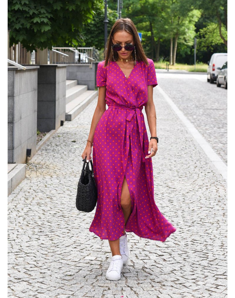 Image of Women's Floral Wrap Midi Dress