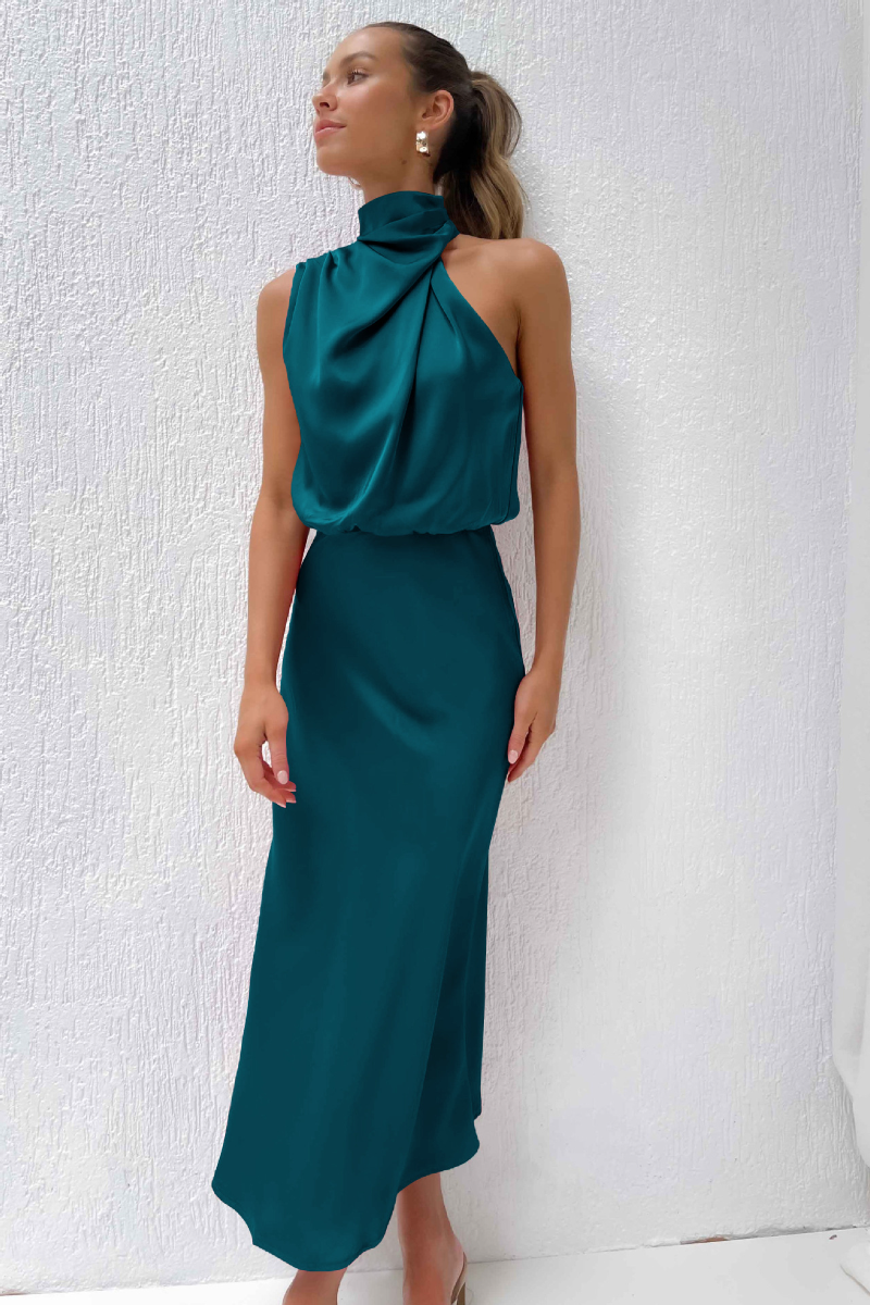 Image of Women's Halter A-Line Midi Dress