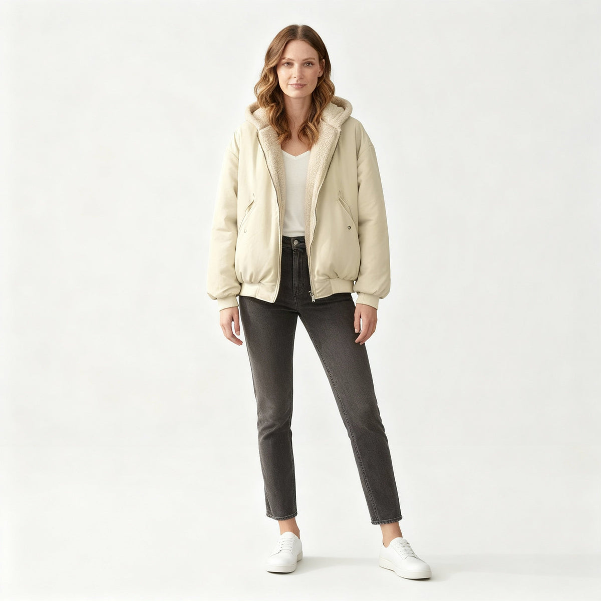 Image of Women's Hooded Bomber Jacket