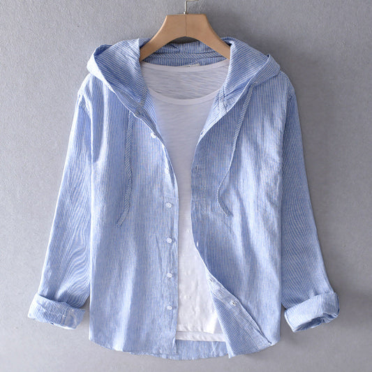 Image of Women's Hooded Button-Down Blouse