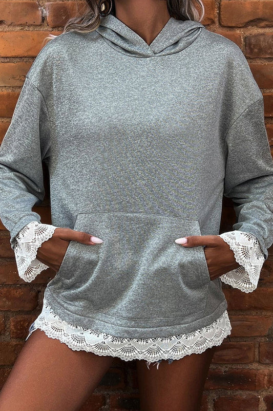 Image of Women's Lace Trim Hoodie