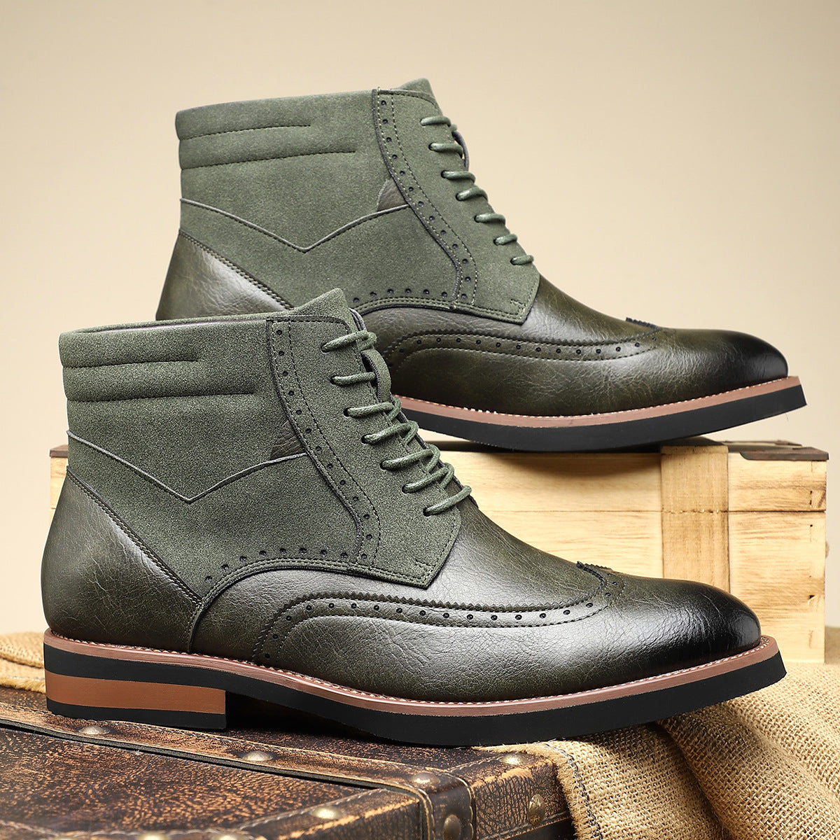 Image of Women's Lace-Up Wingtip Ankle Boots