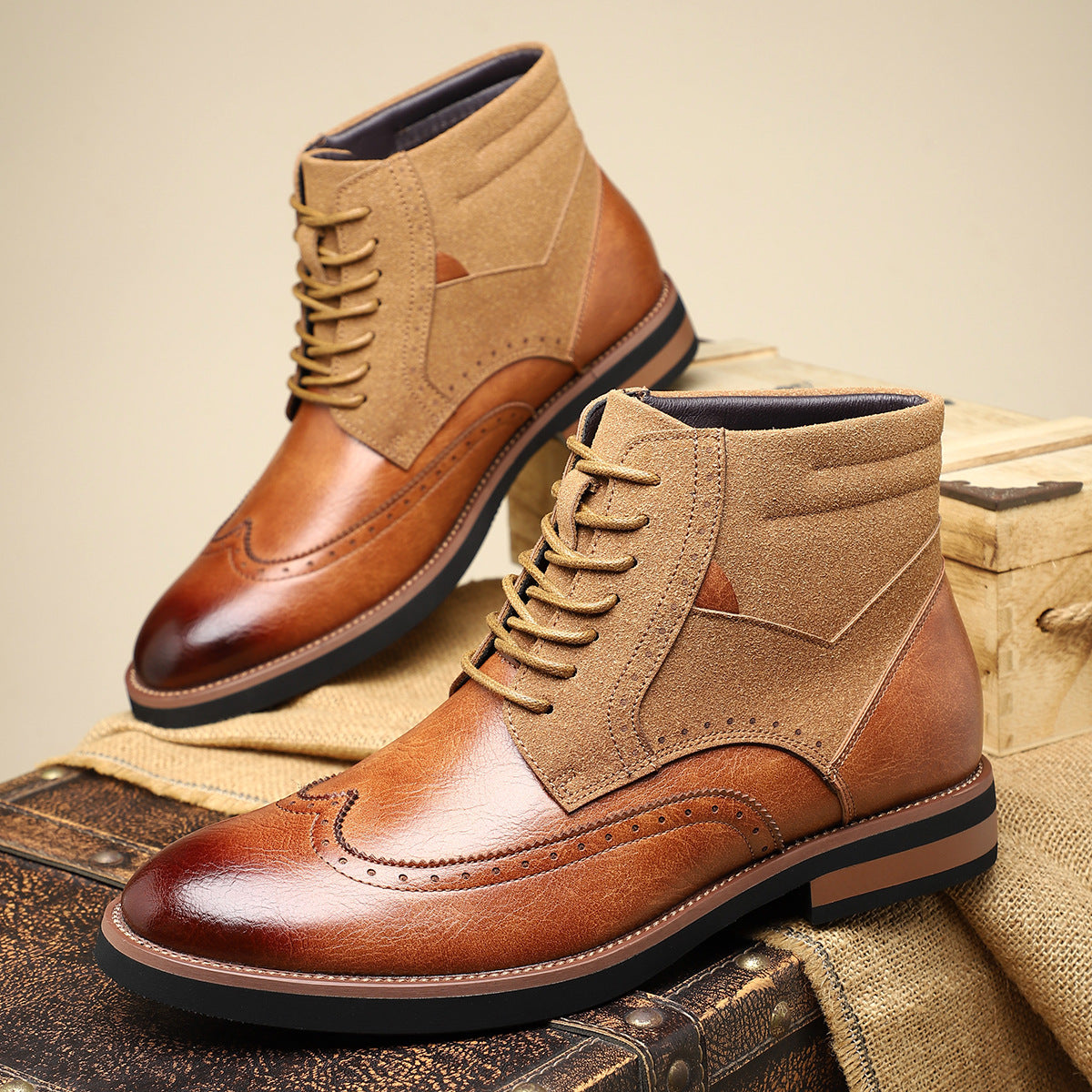 Image of Women's Lace-Up Wingtip Ankle Boots