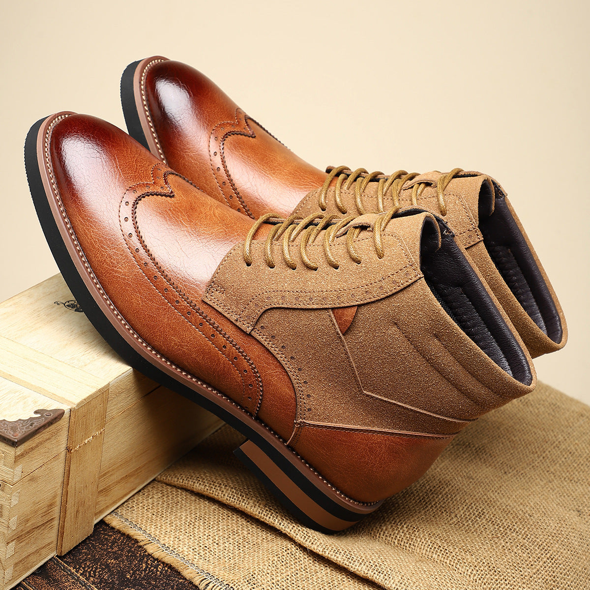 Image of Women's Lace-Up Wingtip Ankle Boots