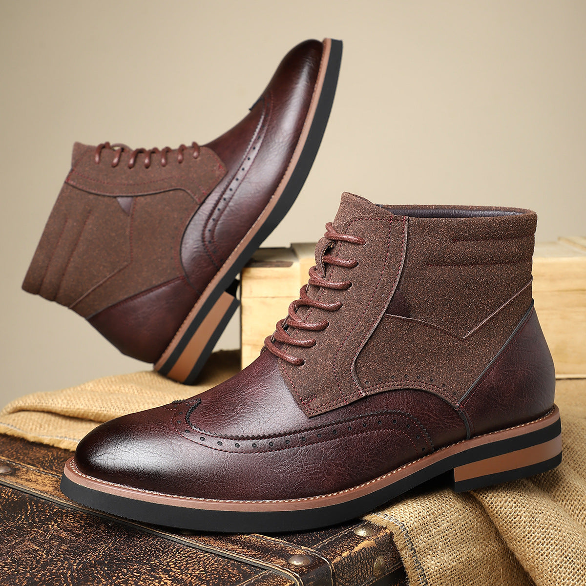 Image of Women's Lace-Up Wingtip Ankle Boots