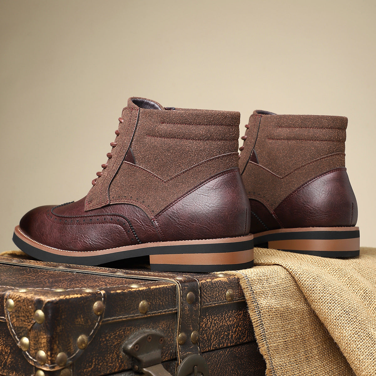 Image of Women's Lace-Up Wingtip Ankle Boots