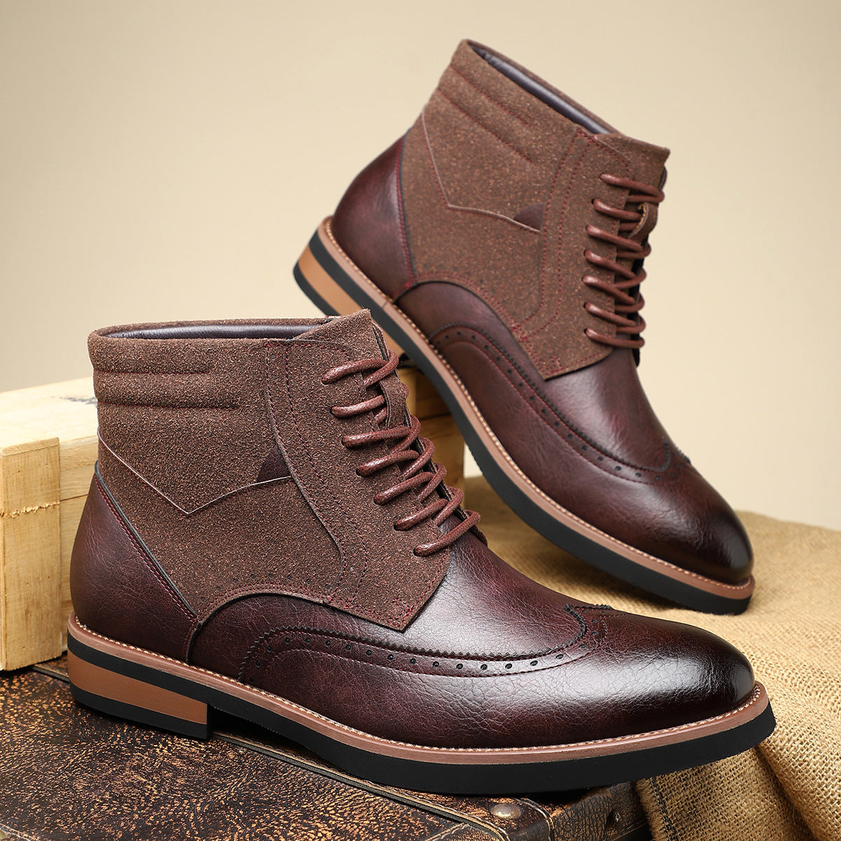 Image of Women's Lace-Up Wingtip Ankle Boots