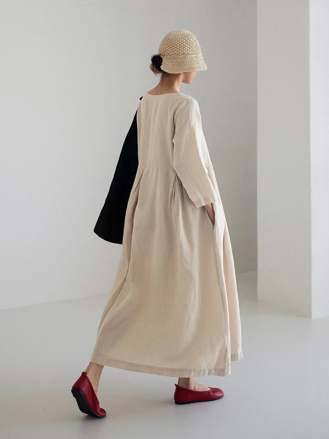 Image of Women's Long Sleeve A-Line Maxi Dress