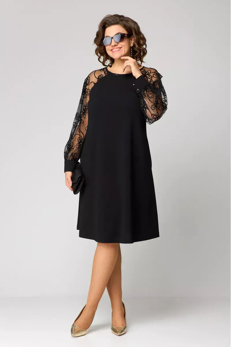 Image of Women's Long Sleeve A-Line Midi Dress