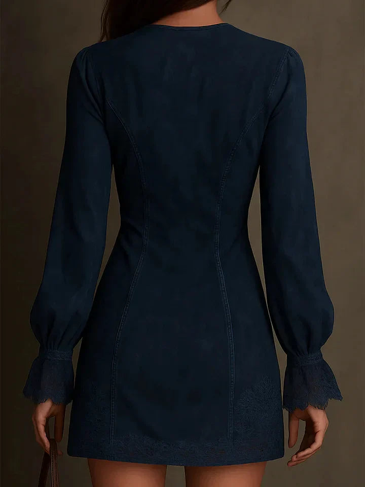 Image of Women's Long Sleeve A-Line Mini Dress