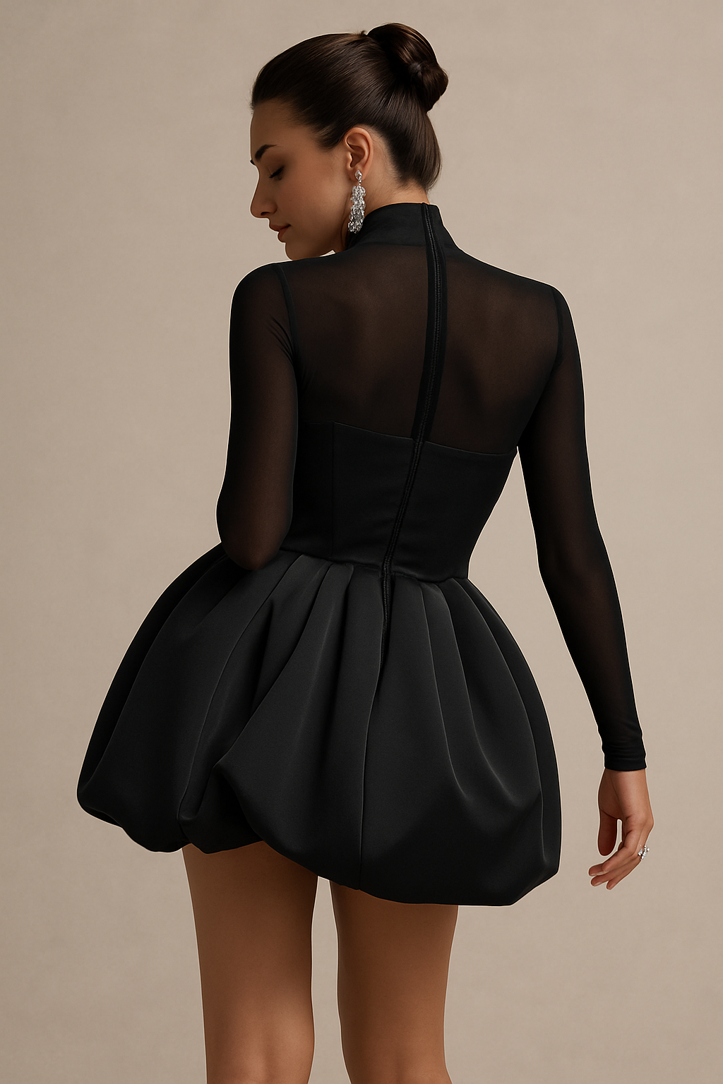 Image of Women's Long Sleeve A-Line Mini Dress