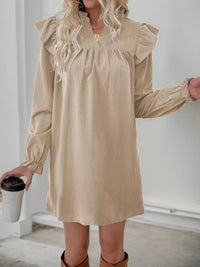 Women's Long Sleeve Puff Shoulder Mini Dress