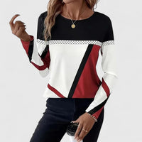 Women's Long Sleeve Color Block Sweater
