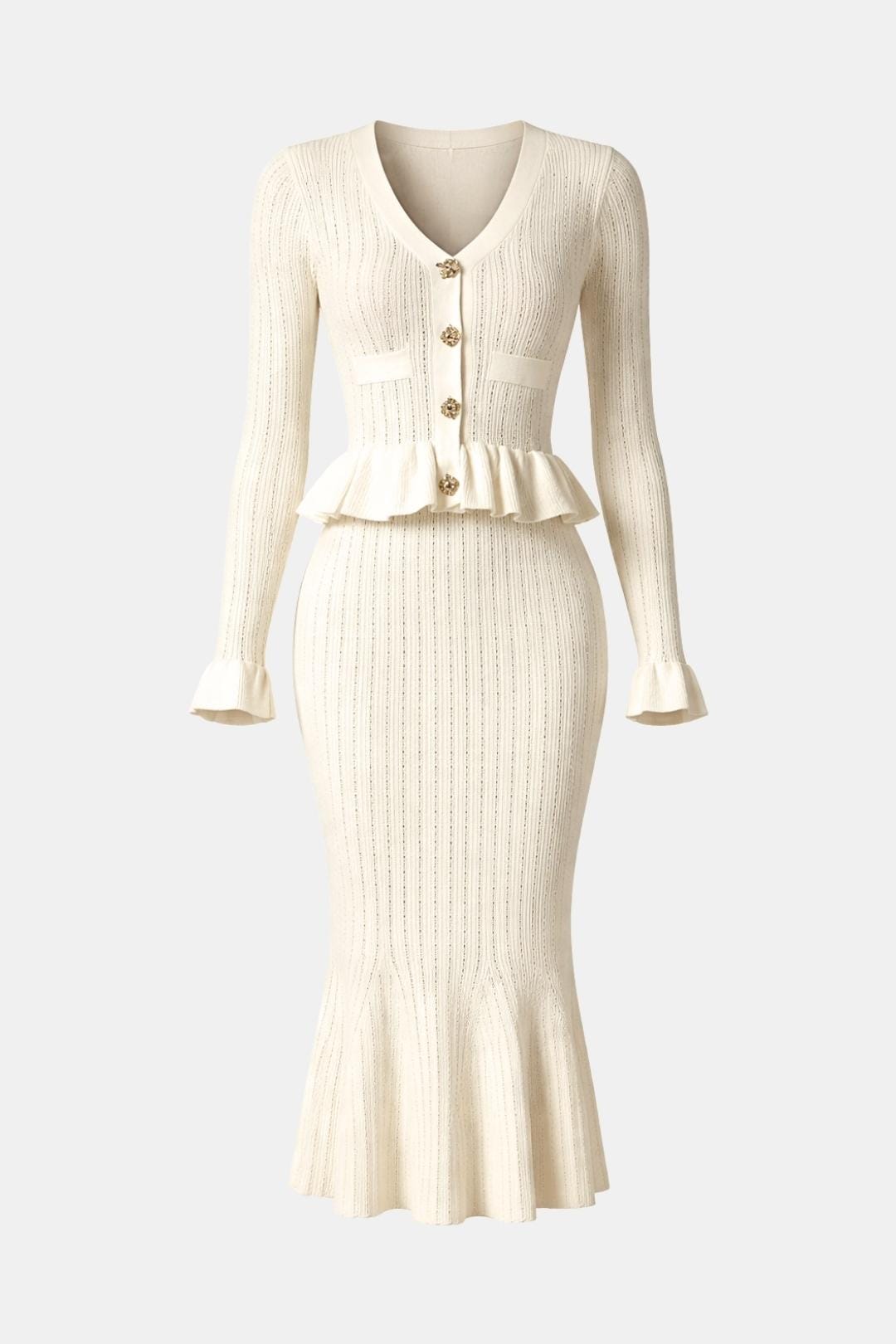Image of Women's Long Sleeve Fit & Flare Midi Dress