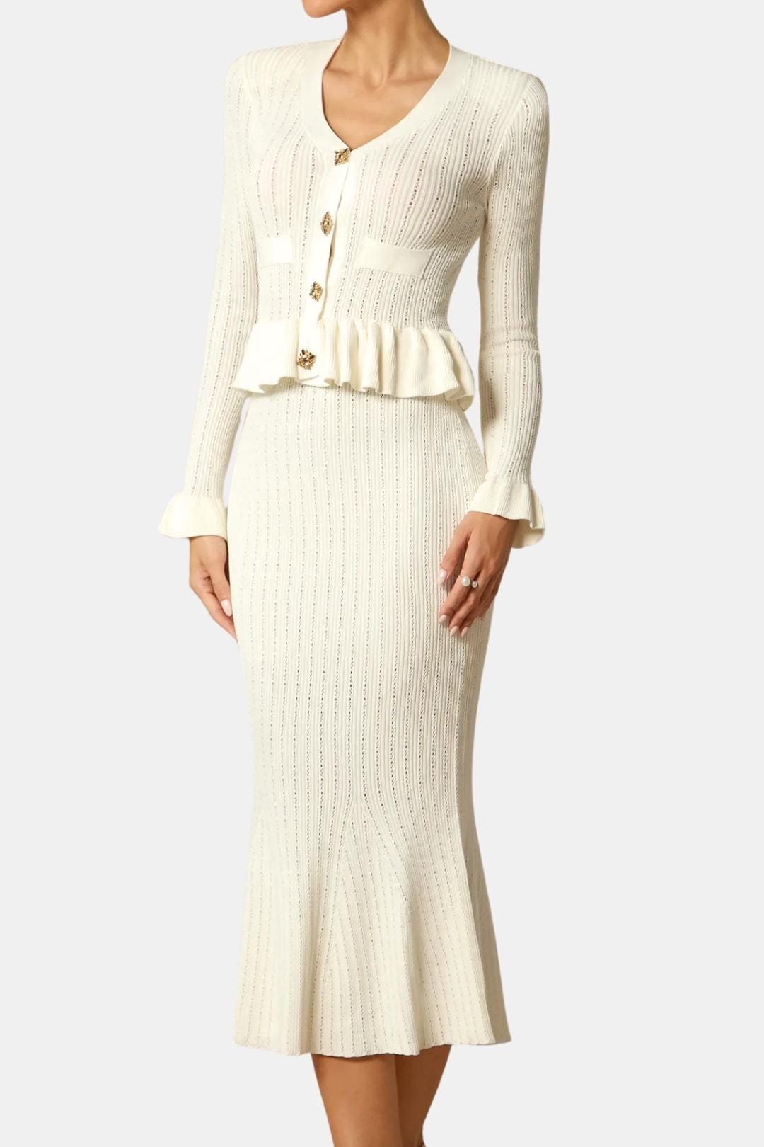 Image of Women's Long Sleeve Fit & Flare Midi Dress