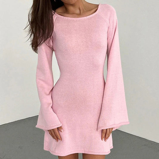 Image of Women's Long Sleeve Fitted Mini Dress