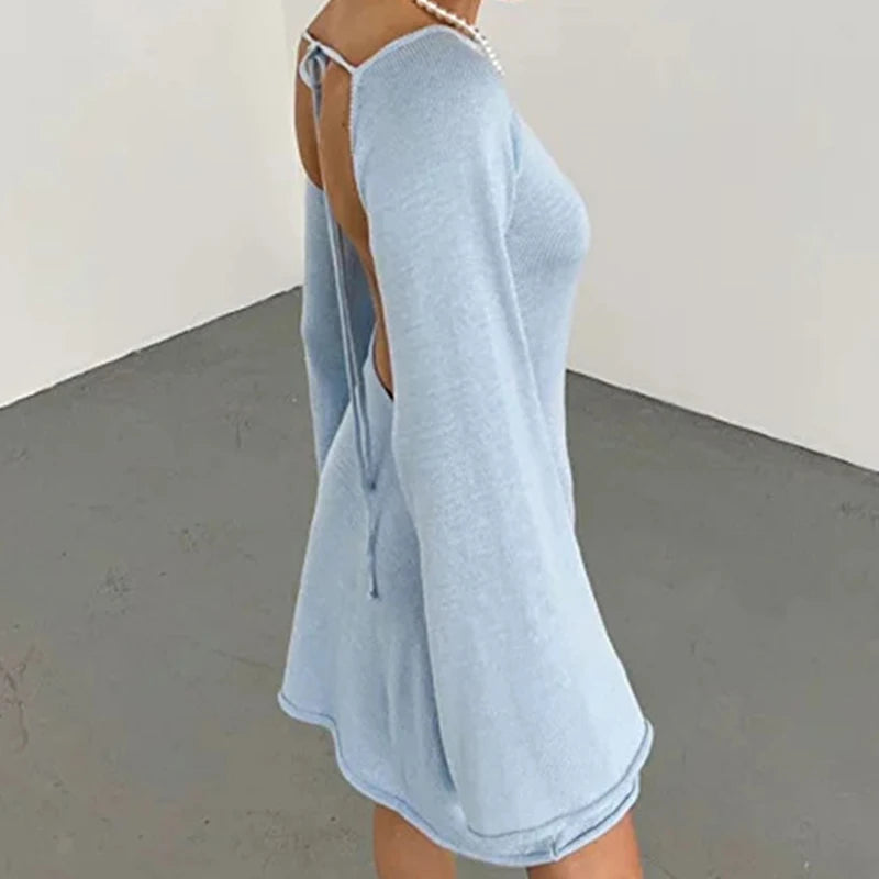 Image of Women's Long Sleeve Fitted Mini Dress