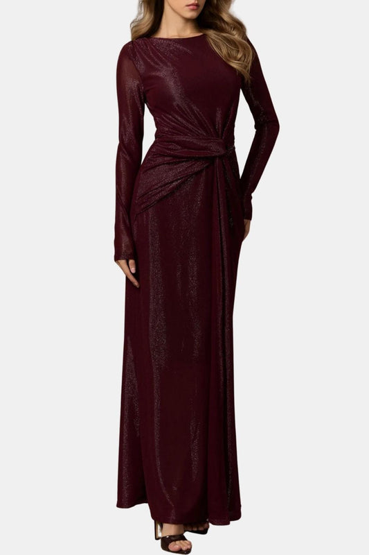Image of Women's Long Sleeve Knot Front Maxi Dress