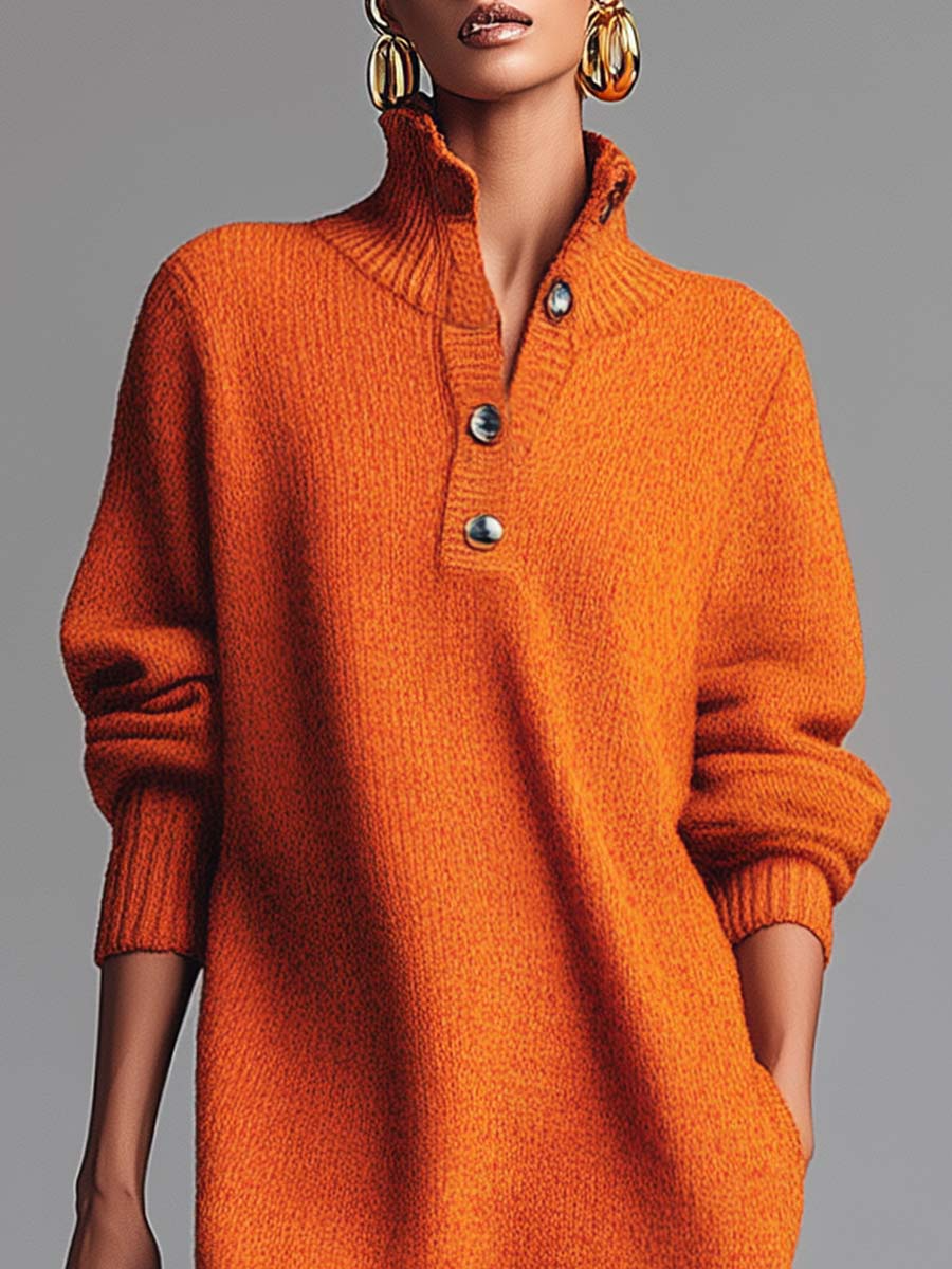 Image of Women's Long Sleeve Midi Sweater Dress
