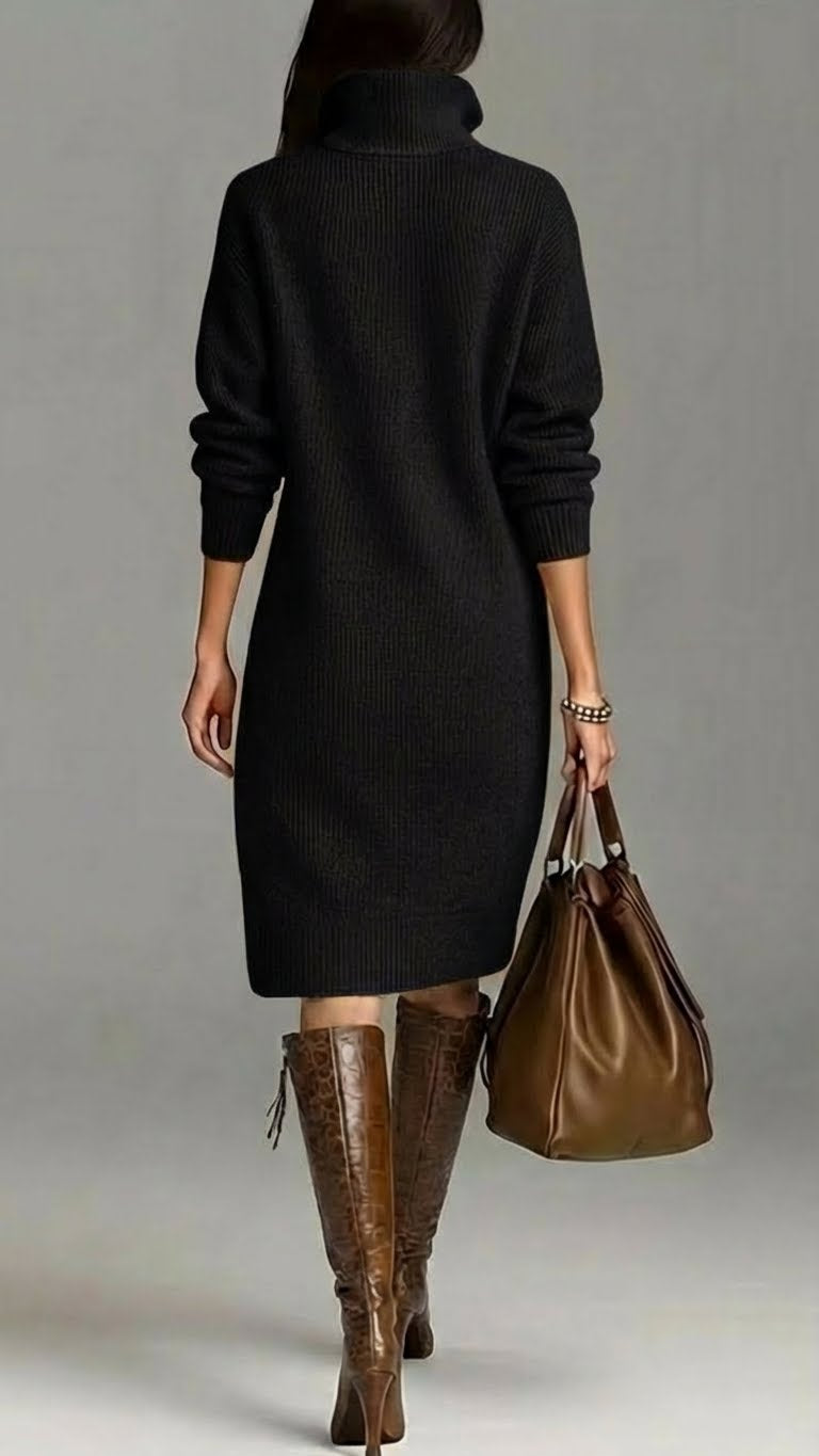 Image of Women's Long Sleeve Midi Sweater Dress