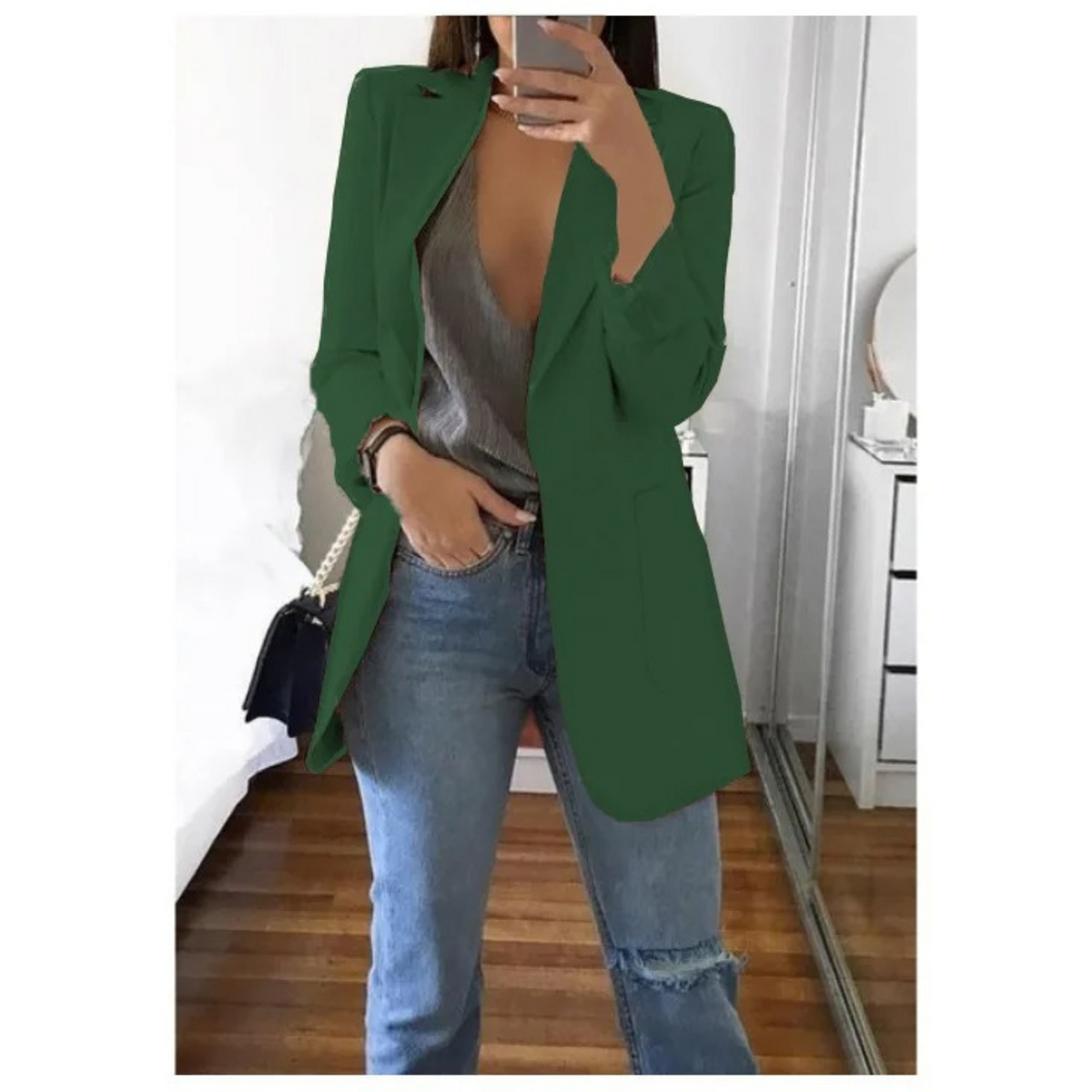 Image of Women's Long Sleeve Notch Lapel Blazer