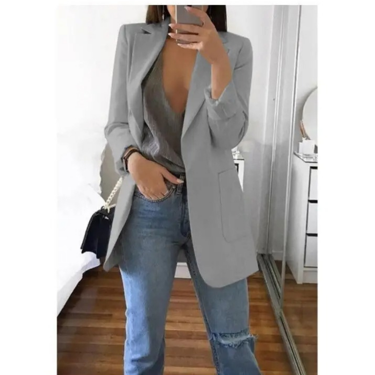 Image of Women's Long Sleeve Notch Lapel Blazer