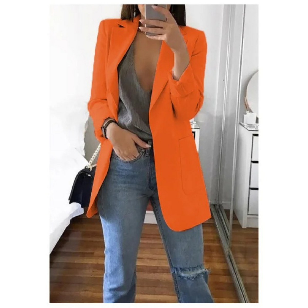 Image of Women's Long Sleeve Notch Lapel Blazer