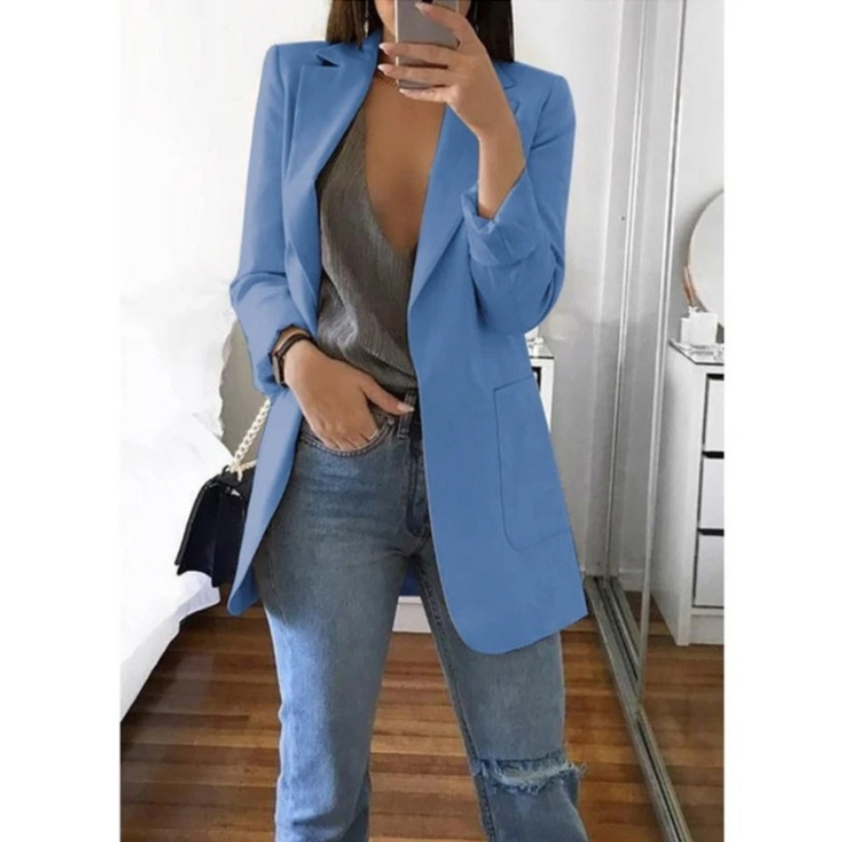 Image of Women's Long Sleeve Notch Lapel Blazer